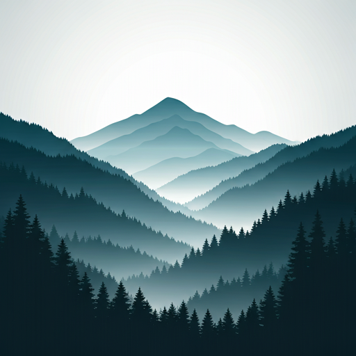 Mist covered mountains at sunrise